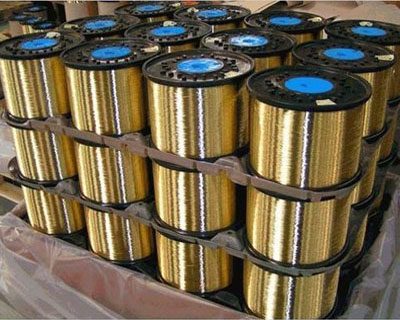 Secondary single filament brass plated hose wire spools from North American mills